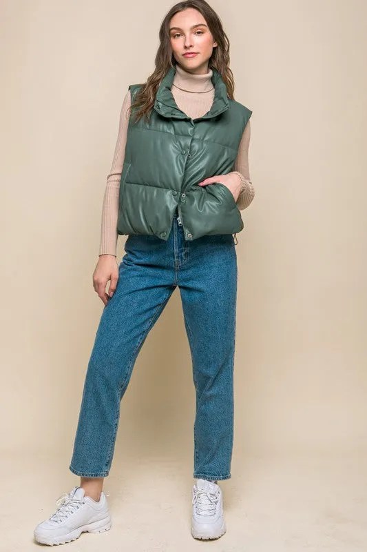 PU Padded Vest- 3 Colors