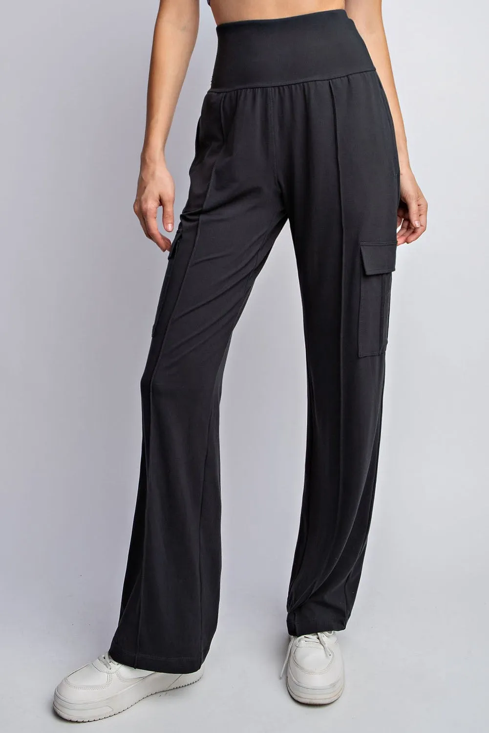 Race to Relax Straight Leg Cargo Pants - Black by Rae Mode