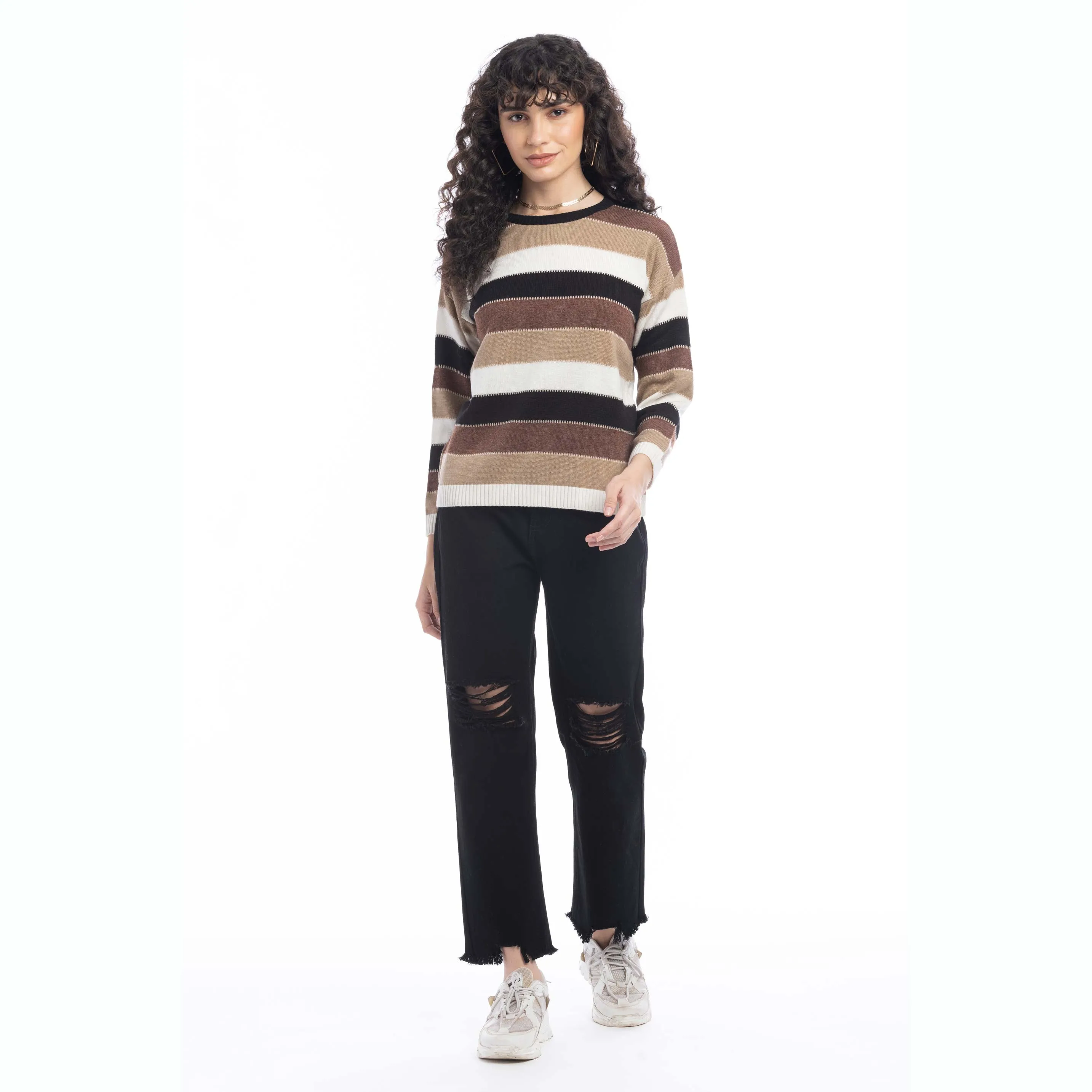 Raelyn Mocha Stripes Sweater