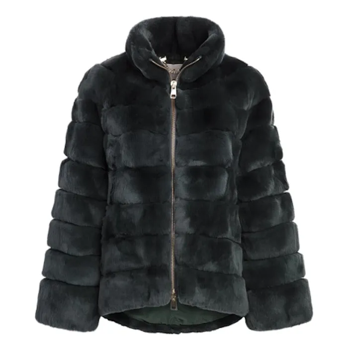 Reversible Rex Rabbit Jacket - Emerald Green