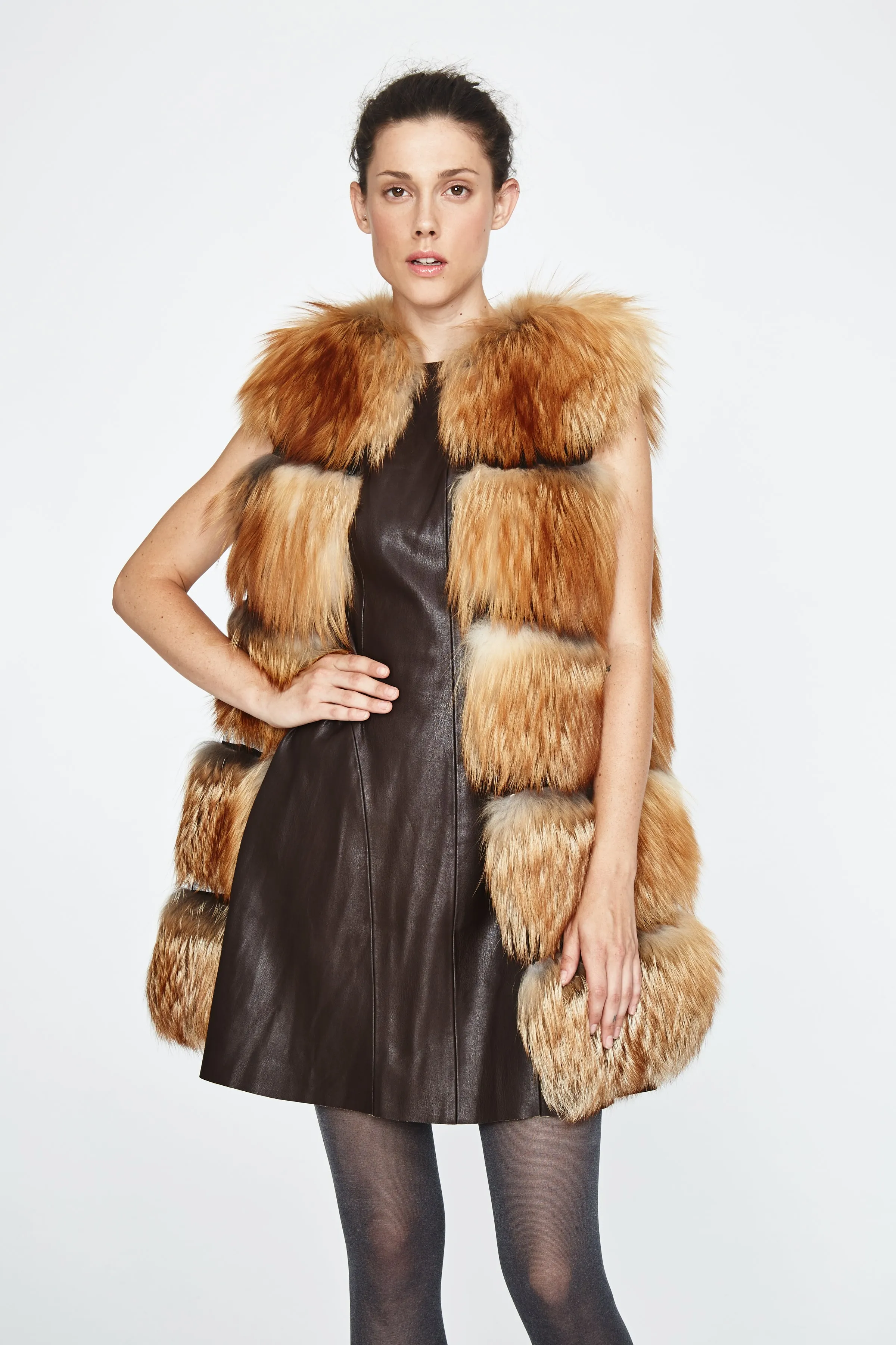 Samara Gold Fox Fur Mesh Vest