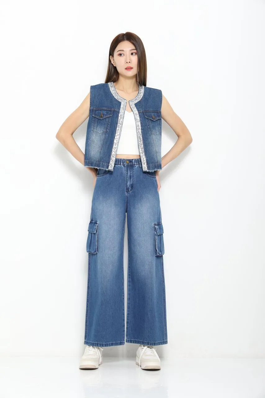 Sasha Denim Cargo Pants