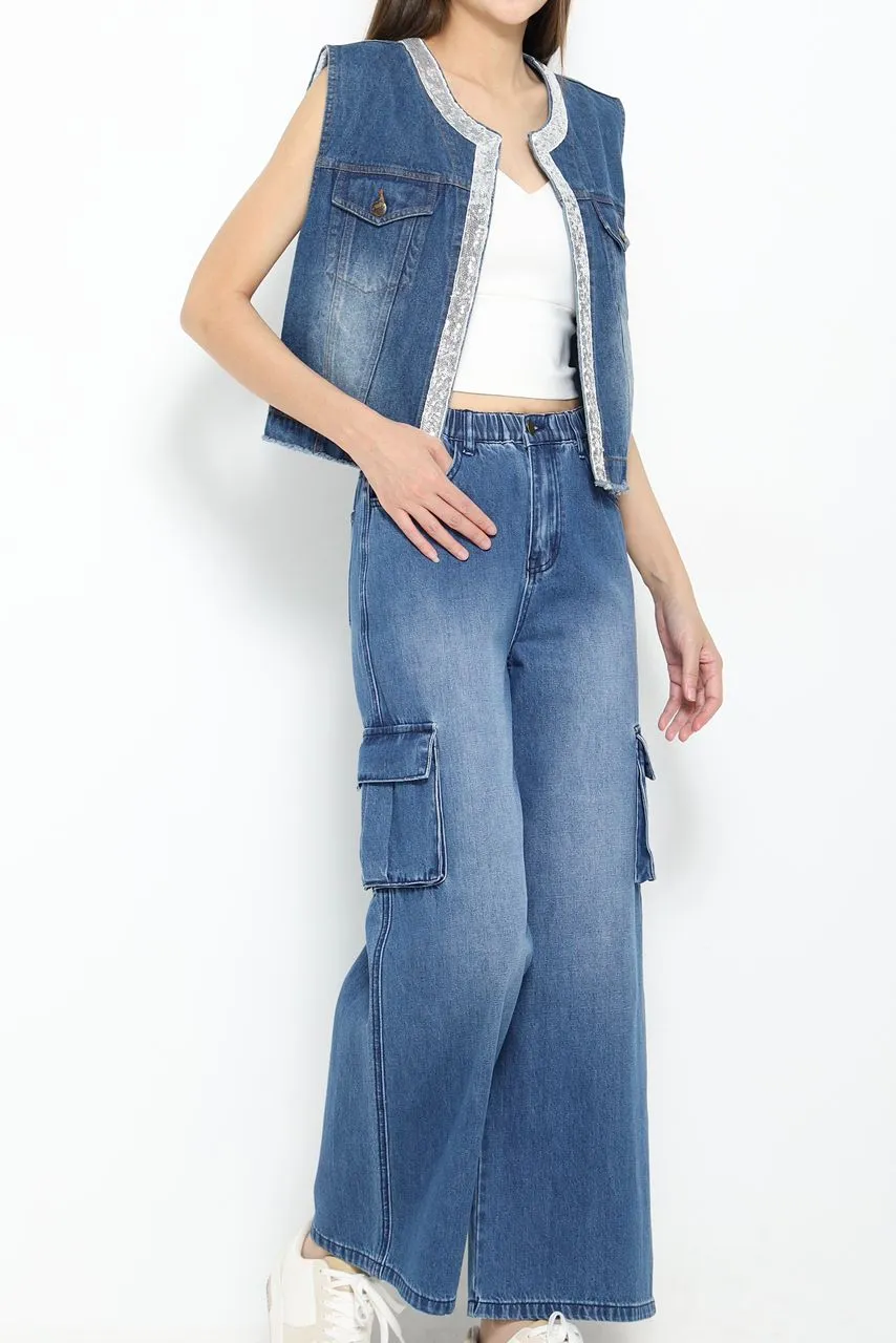 Sasha Denim Cargo Pants