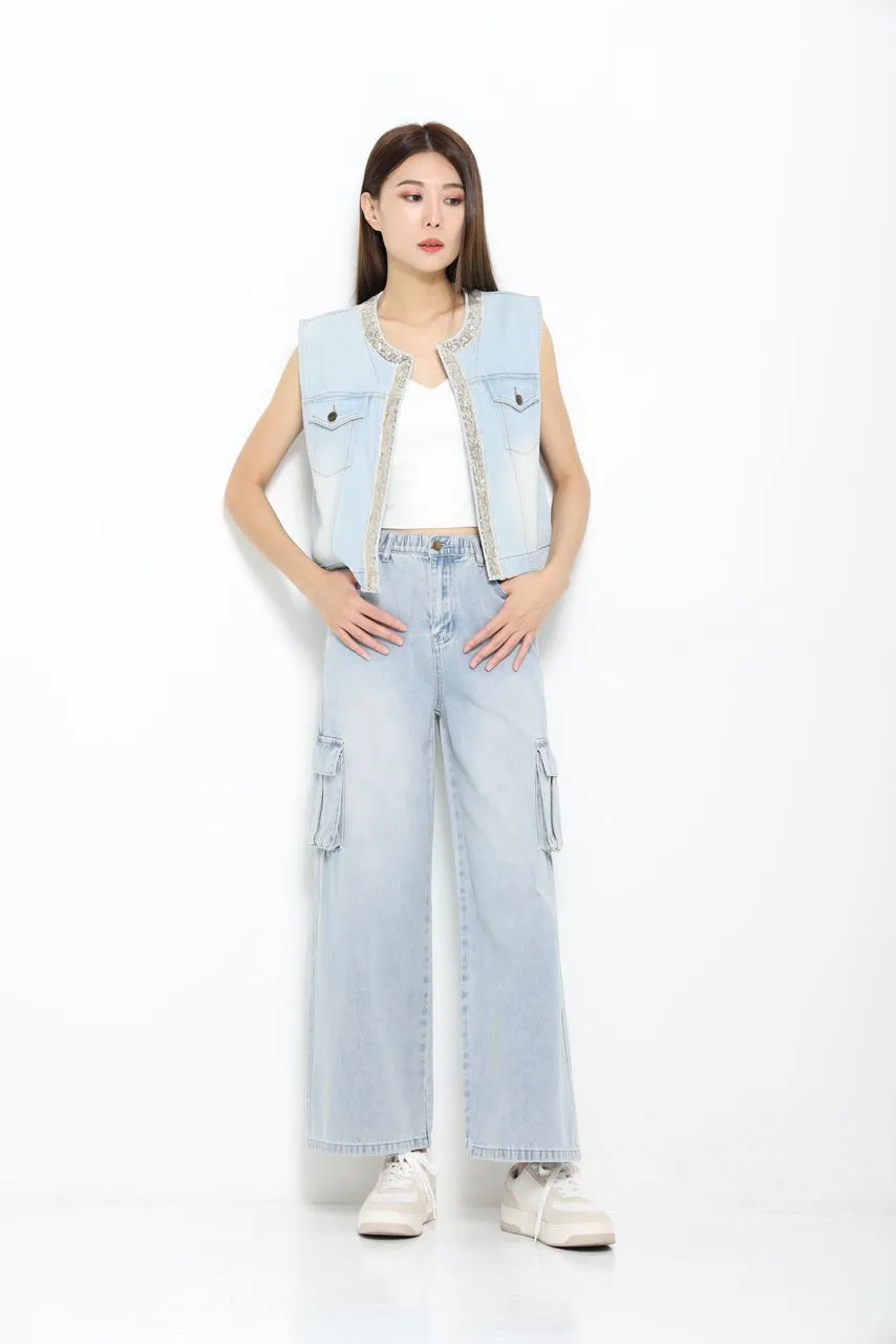 Sasha Denim Cargo Pants