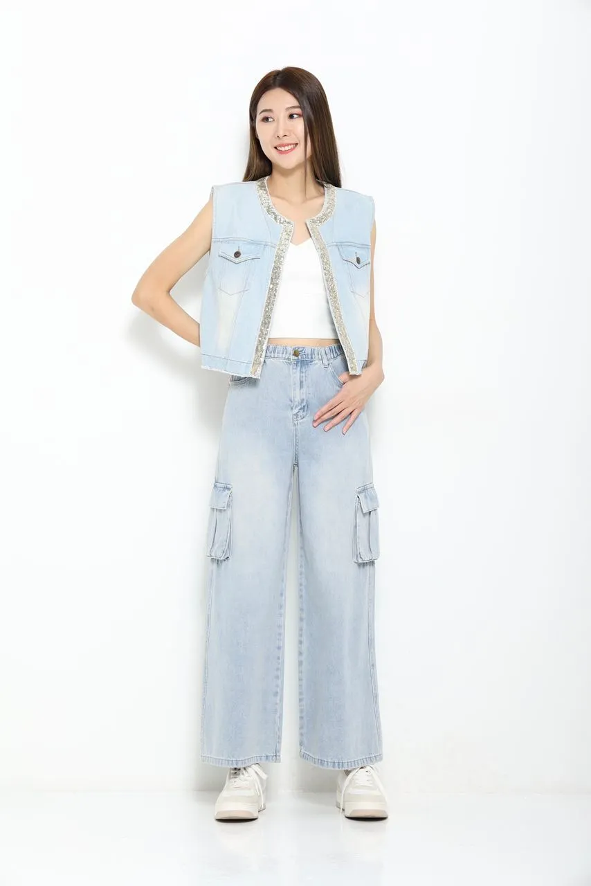 Sasha Denim Cargo Pants