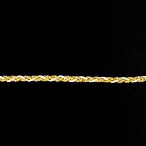 Simplicity White/Gold Metallic Parachute Braid- 4.8mm