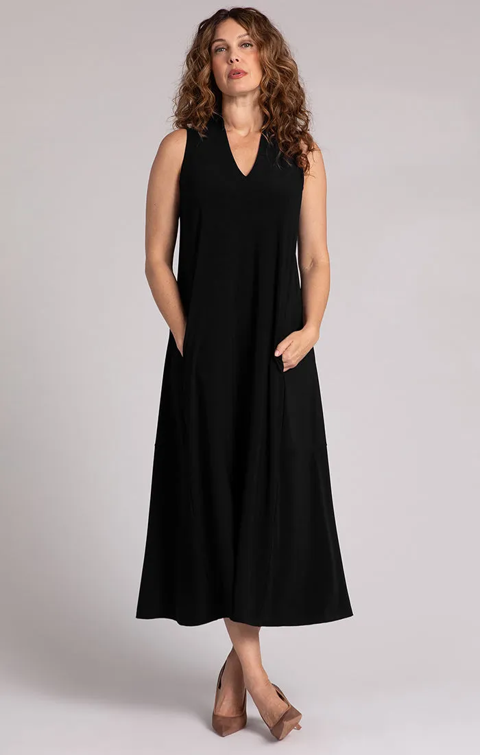 Sleeveless Deep V Maxi Dress