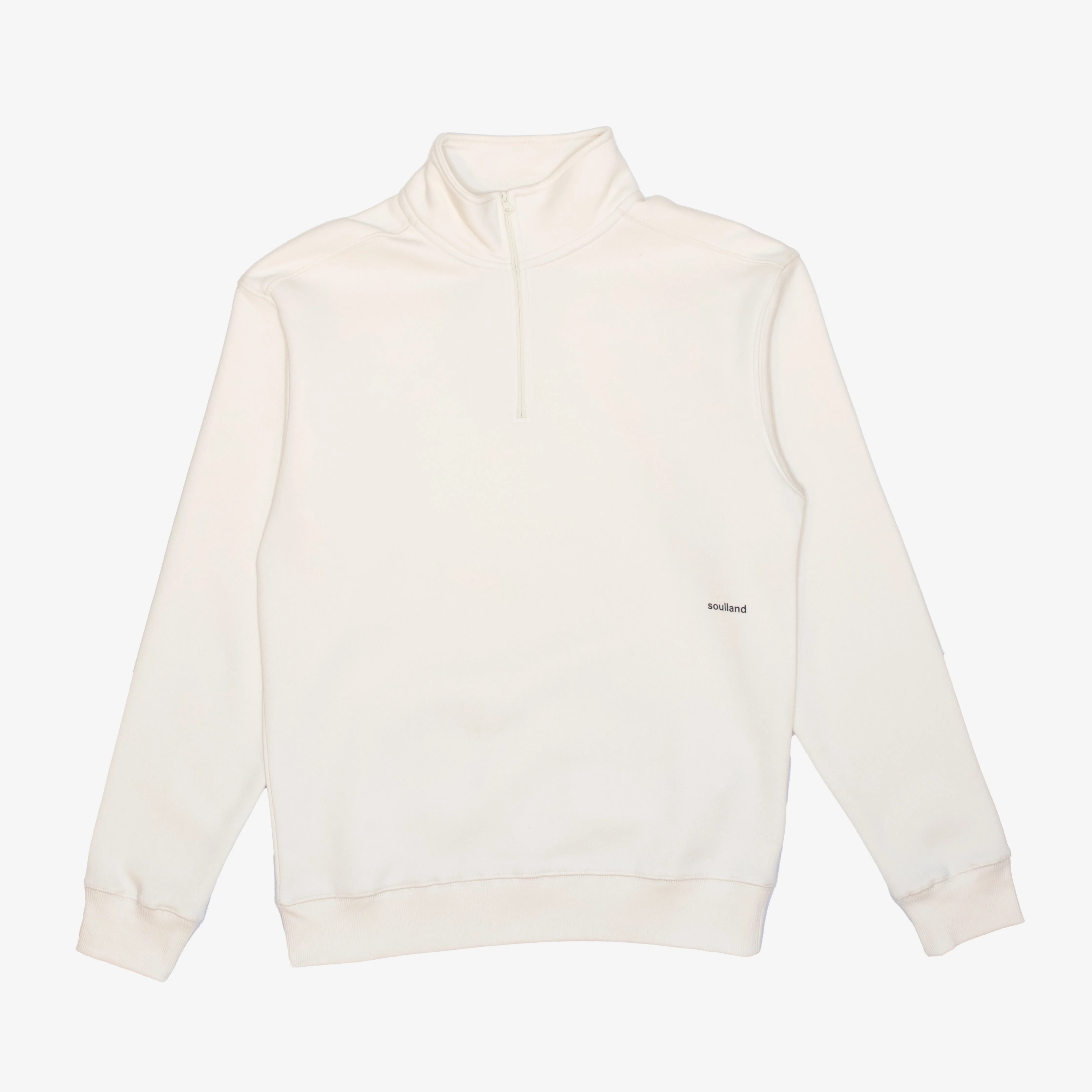 SOULLAND Ken half zip Sweatshirt Off White