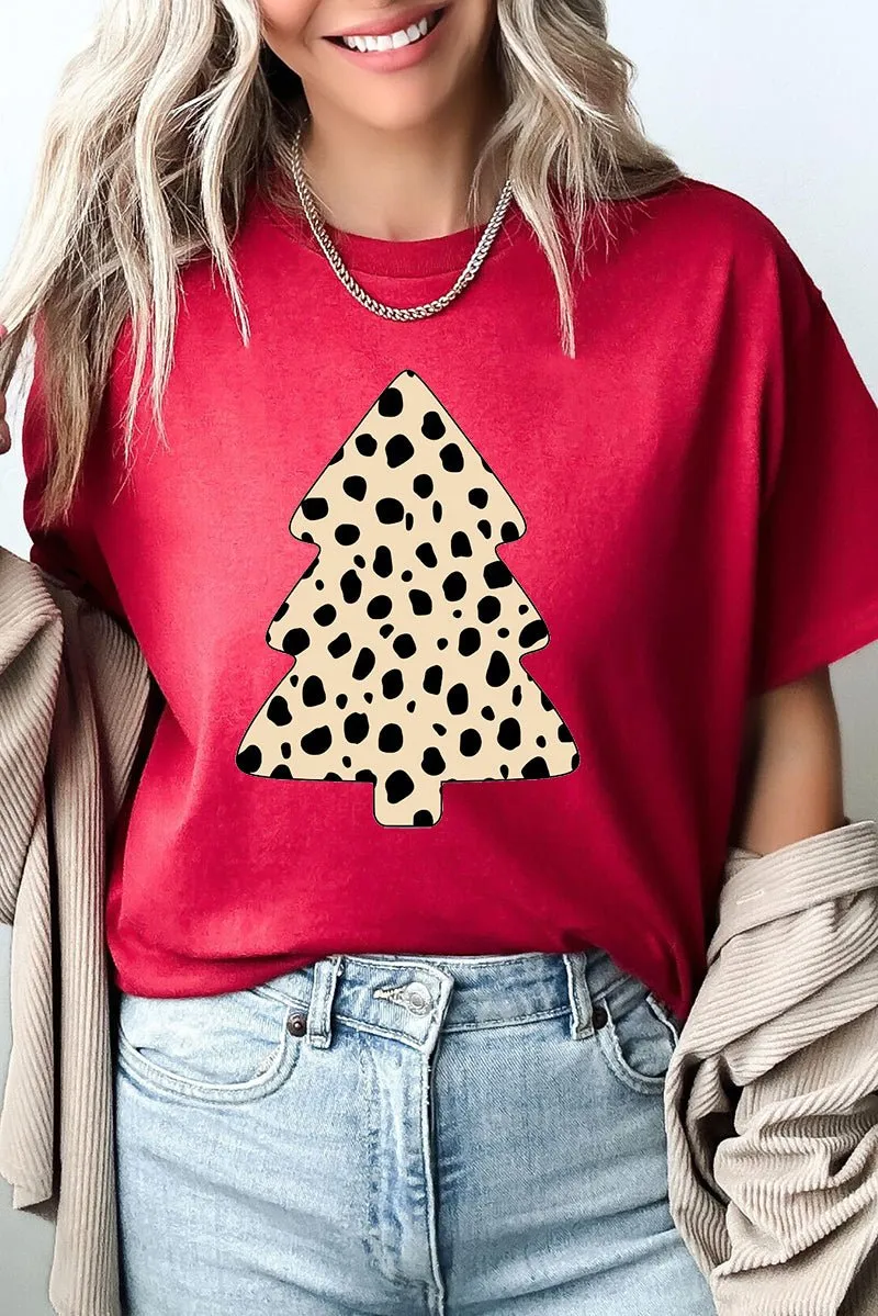 Spotted Christmas Tree Short Sleeve Relaxed Fit T-Shirt