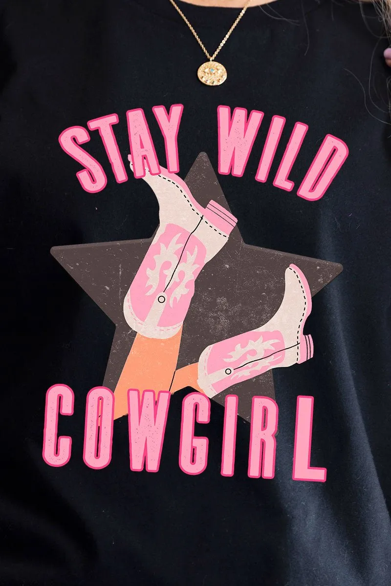 Stay Wild Cowgirl Short Sleeve Relaxed Fit T-Shirt