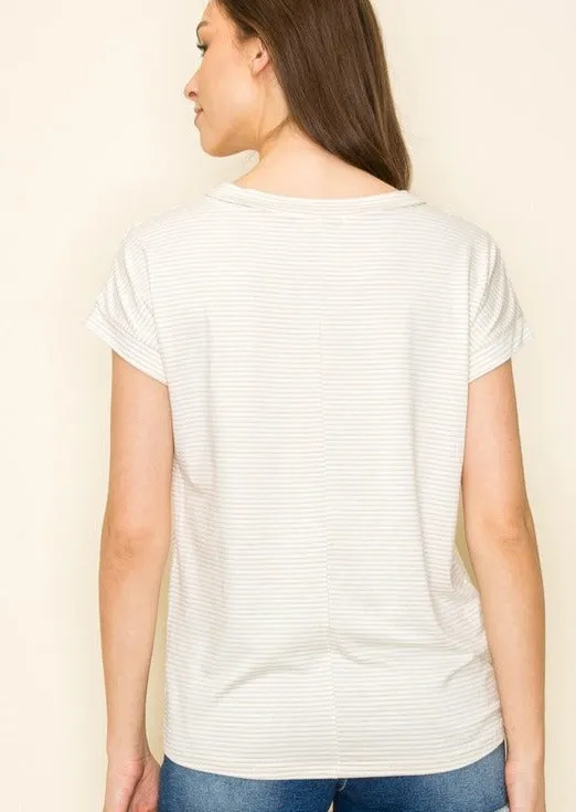 Striped Vneck Tees - 2 Colors!