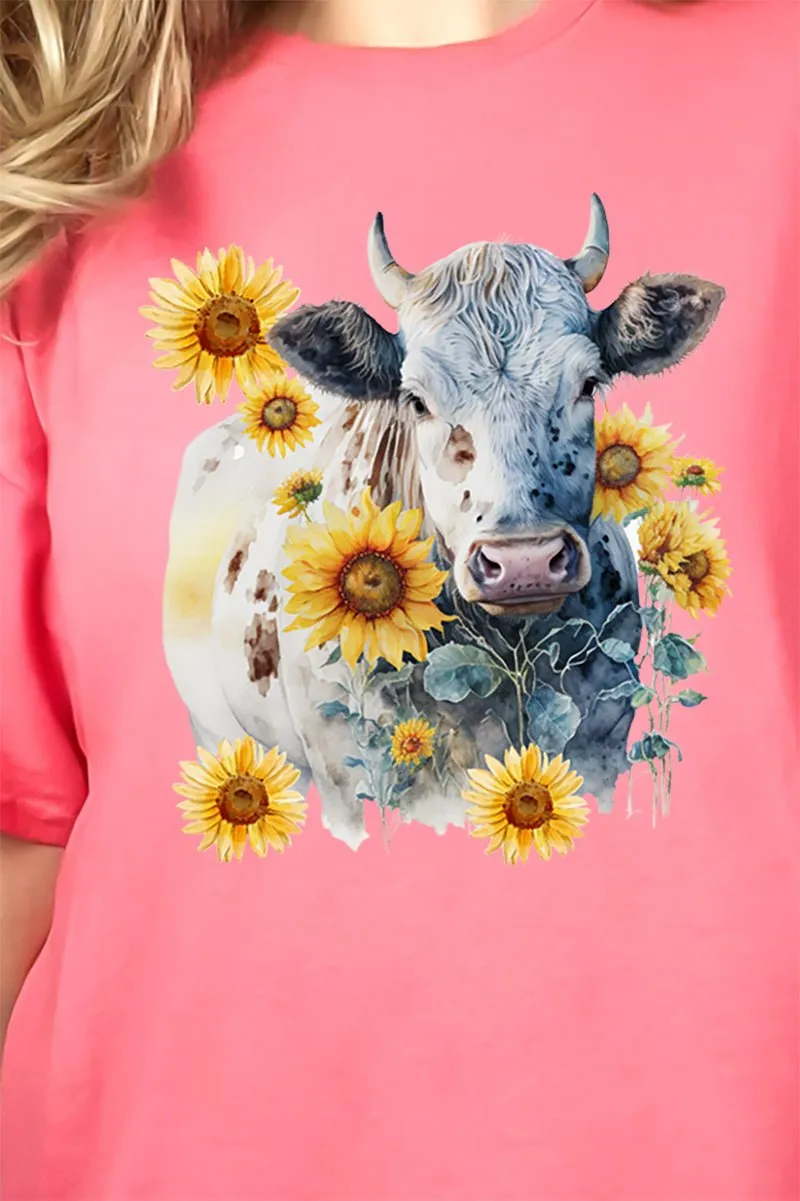 Sunflower Heifer Short Sleeve Relaxed Fit T-Shirt