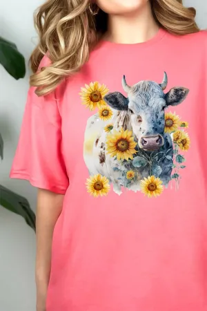 Sunflower Heifer Short Sleeve Relaxed Fit T-Shirt