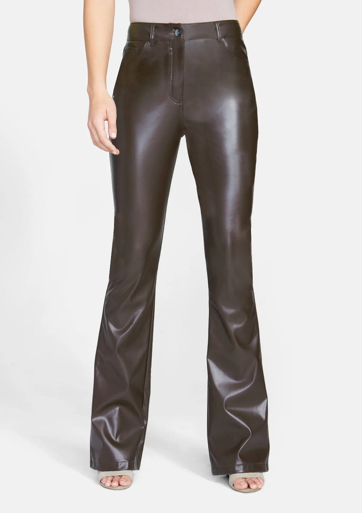 Tall Lexa Faux Leather Flare Pants