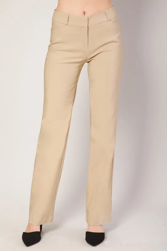 Taupe Millennium Boot Cut Stretch Office Trouser Pants