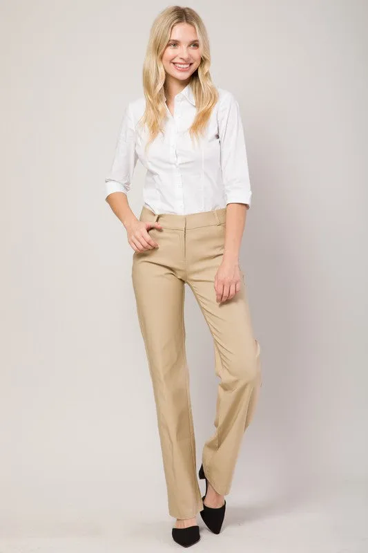 Taupe Millennium Boot Cut Stretch Office Trouser Pants