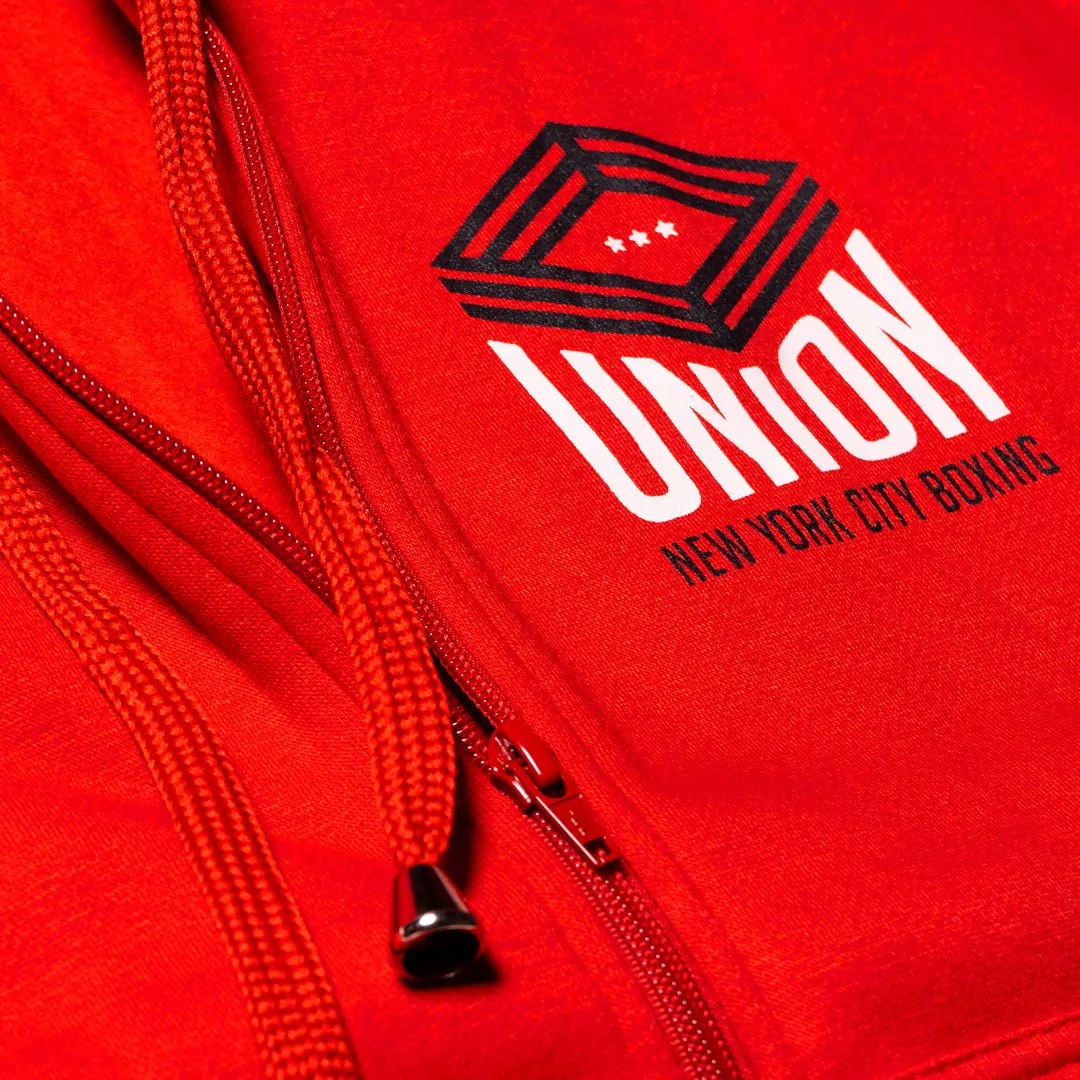 Union Boxing Sleeveless Zipped Hoodie - Red