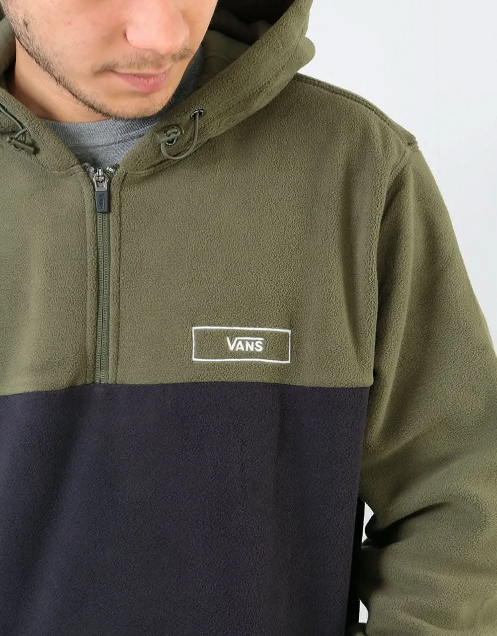 Vans Osburn 1/4 Zip Hooded Fleece - Grape Leaf/Black