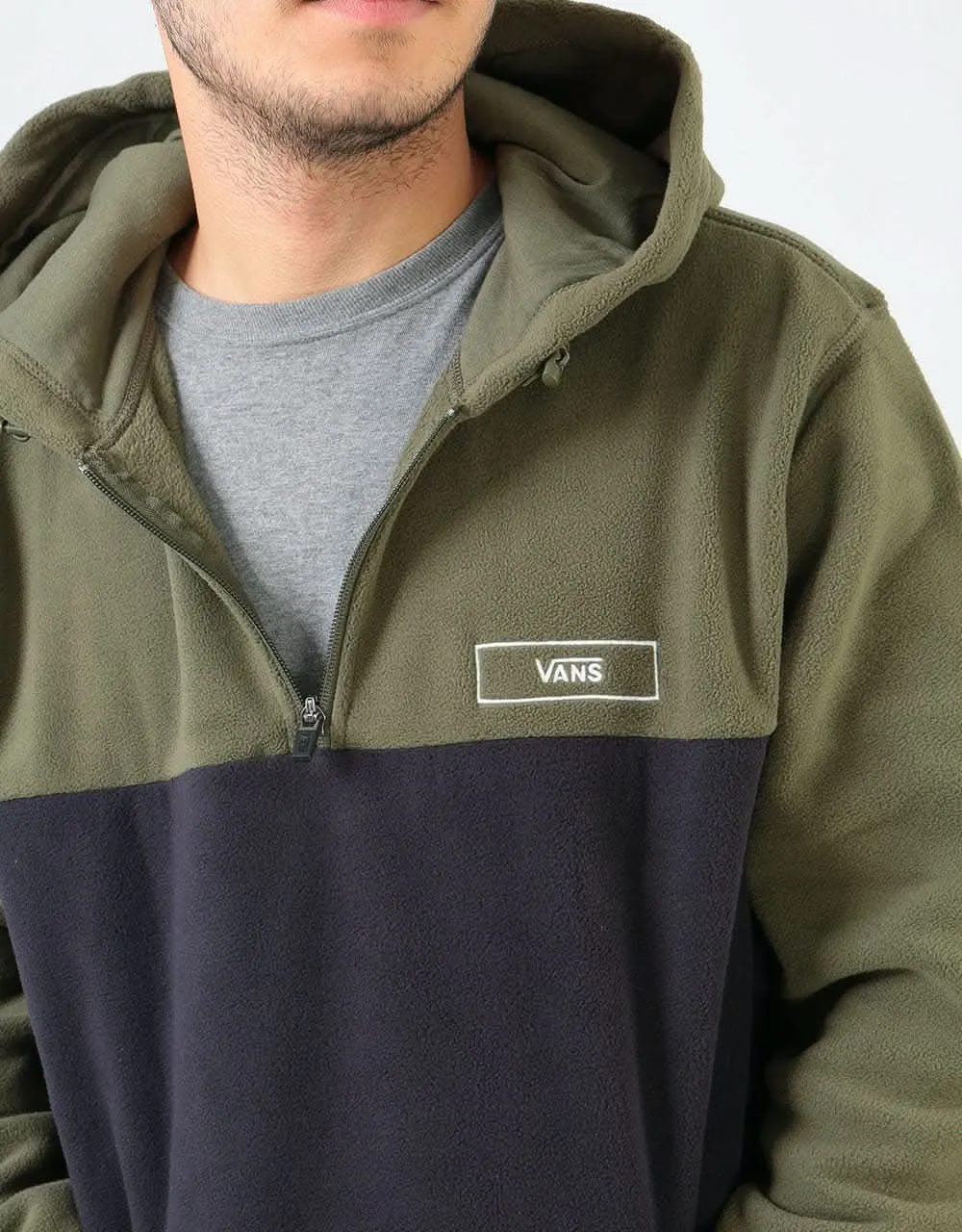 Vans Osburn 1/4 Zip Hooded Fleece - Grape Leaf/Black