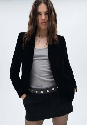 Velvet blazer - Black