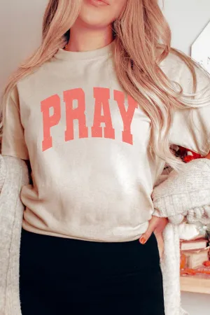 Vintage Varsity Pray Short Sleeve Relaxed Fit T-Shirt