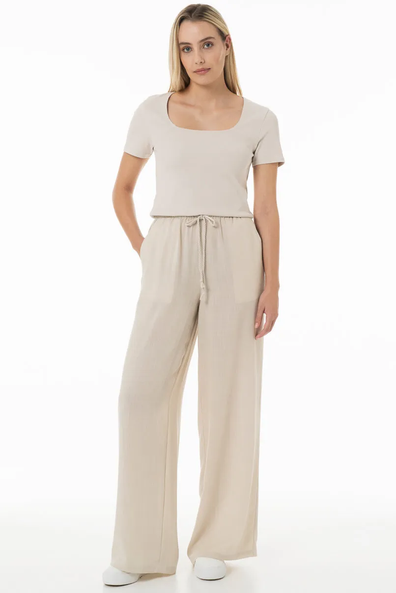 Wide Leg Pants _ 150066 _ Beige