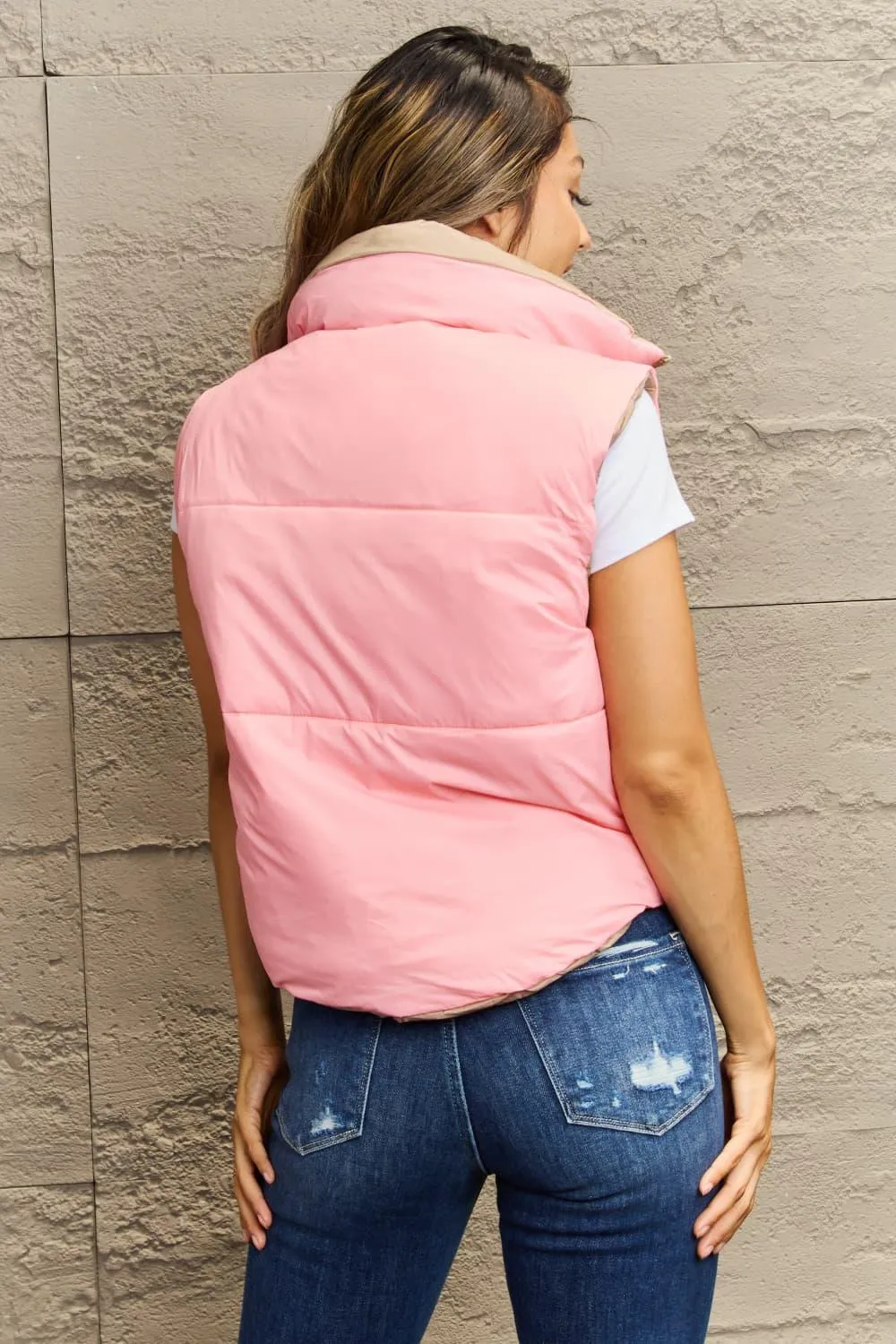 Zip-Up Drawstring Puffer Vest